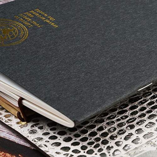 Traveler's notebook replacement core, saddle-stitched loose-leaf inner core, kraft paper, horizontal lines, blank square inner pages
