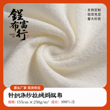 新款现货250g针织涤纱拉绒蚂蚁布全涤拉绒布秋冬服装家居服布料