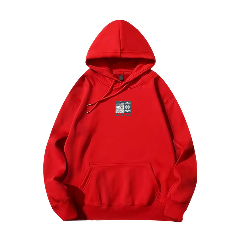 Hombre vino rojo chaqueta de otoño hombre encapuchado chaqueta de pareja suelta nueva camiseta de moda de primavera y otoño hombre