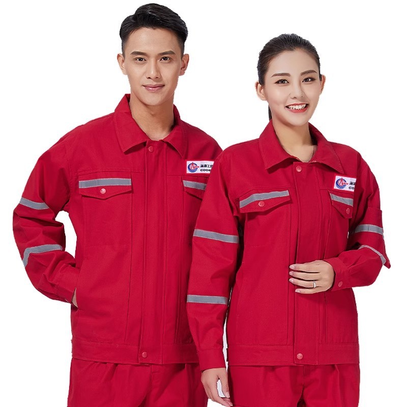 工作服纯棉套男女中海油电焊服防烫耐磨加厚煤矿反光条焊工劳保服|undefined