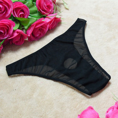 Men's Hollow Out Split Mesh Lace Thong Erotic Underwear Sexy Transparent Panties Foreign Trade Amazon Cross-border 