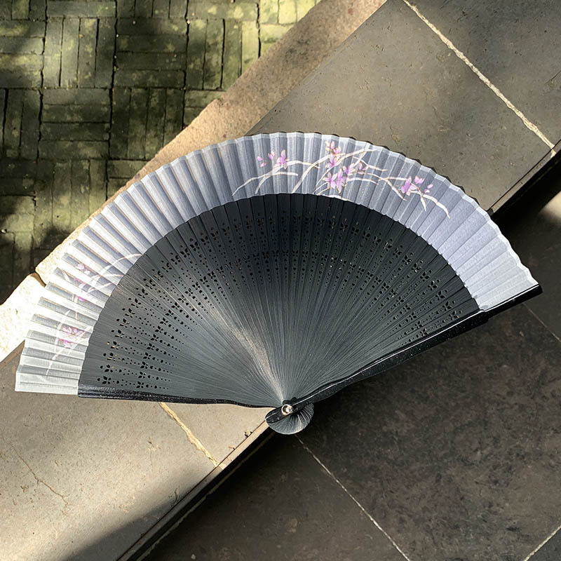 古風扇子扇風機中国風夏漢服チャイナドレス折り畳み扇風機小竹扇風機ダンス扇風機緑|undefined