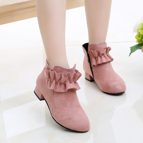 Girls' shoes winter 2024 new versatile Korean children's boots spring and autumn Martin boots short boots high heels British style