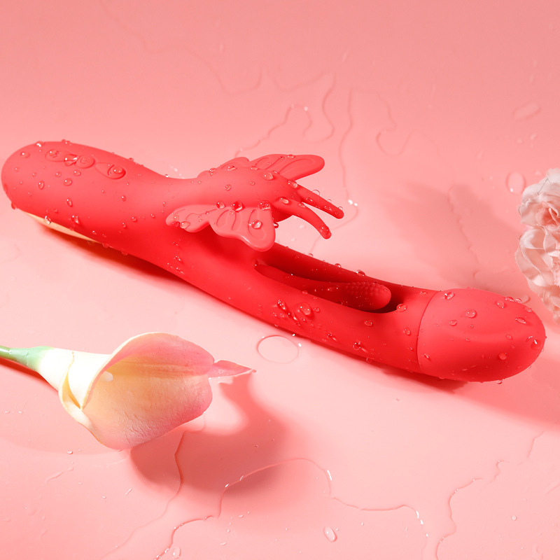 Vibratore a farfalla a doppia testa, vibrazione multifrequenza, masturbatore femminile con tocco cavo, bastone per massaggio del punto G, giocattolo sessuale_voghion.com