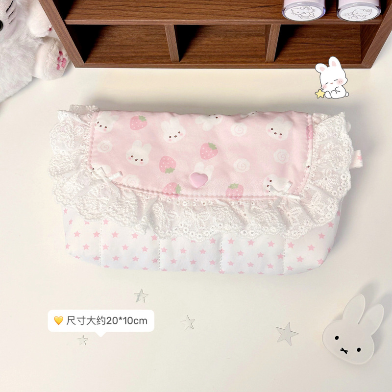 New Strawberry Bunny Pencil Case, Cute and Trendy Stationery Bag for Girls, High-Value Cartoon Pencil Case for Middle School Students New Strawberry Bunny Pencil Case, Cute and Trendy Stationery Bag for Girls, High-Value Cartoon Pencil Case for Middle School Students