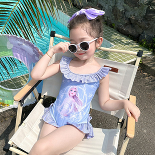 Girls One-Piece Swimsuit Summer 2025 New Baby Girl Elsa Princess Swimsuit Kidsren Girls Swimming Suit Trendy