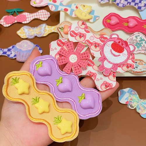 Children's Velcro Hair Accessories for Girls: Cute Cartoon Hair Clips to Tame Flyaways, Perfect for Bangs and Headwear