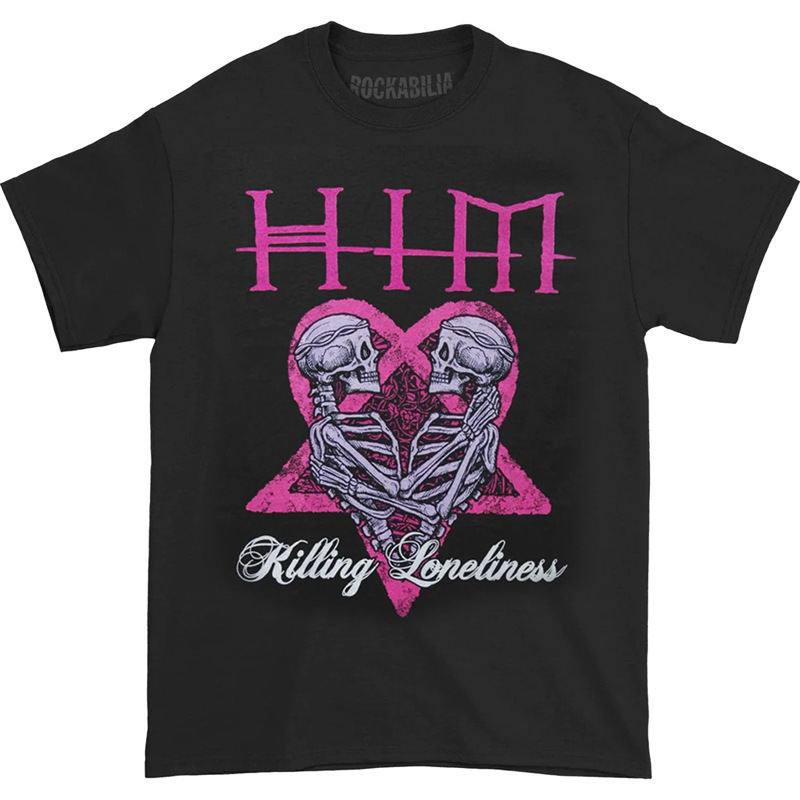 Him Goth Rock Gothic Rock Finnish Rock Band Gothic Skull Punk American Retro Men's T-Shirt