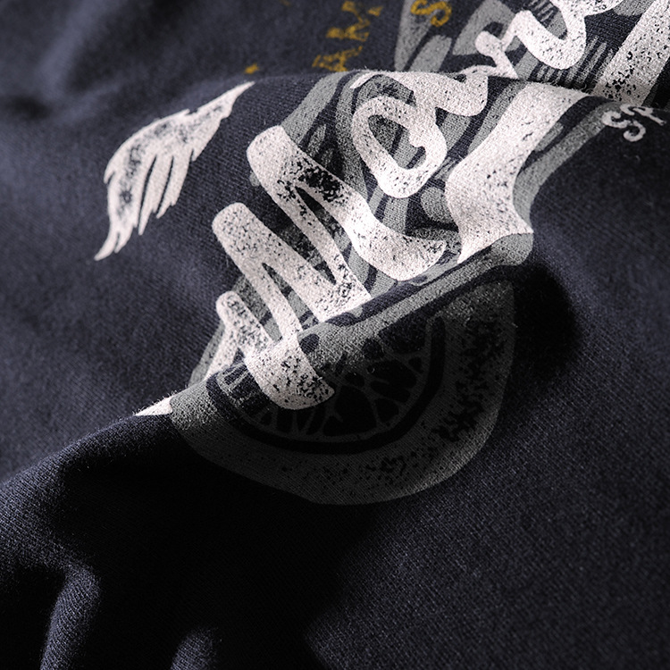Modern banner spring/summer American retro click simple water wash print men's round-neck short-sleeved T-shirt M612 28
