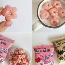 韩国进口 CU便利店同款五角星甜甜圈草莓巧克力涂层膨化为溢