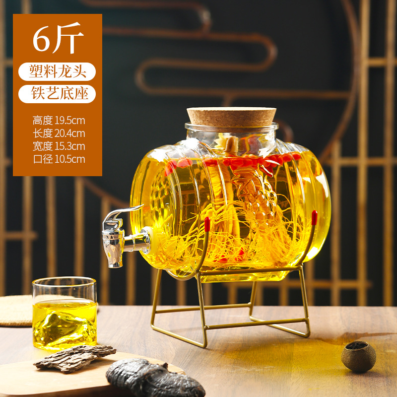 工場直販ワイングラスボトル家庭用増粘高麗人参ワイン樽密封ワイン瓶蛇口付き大量割引