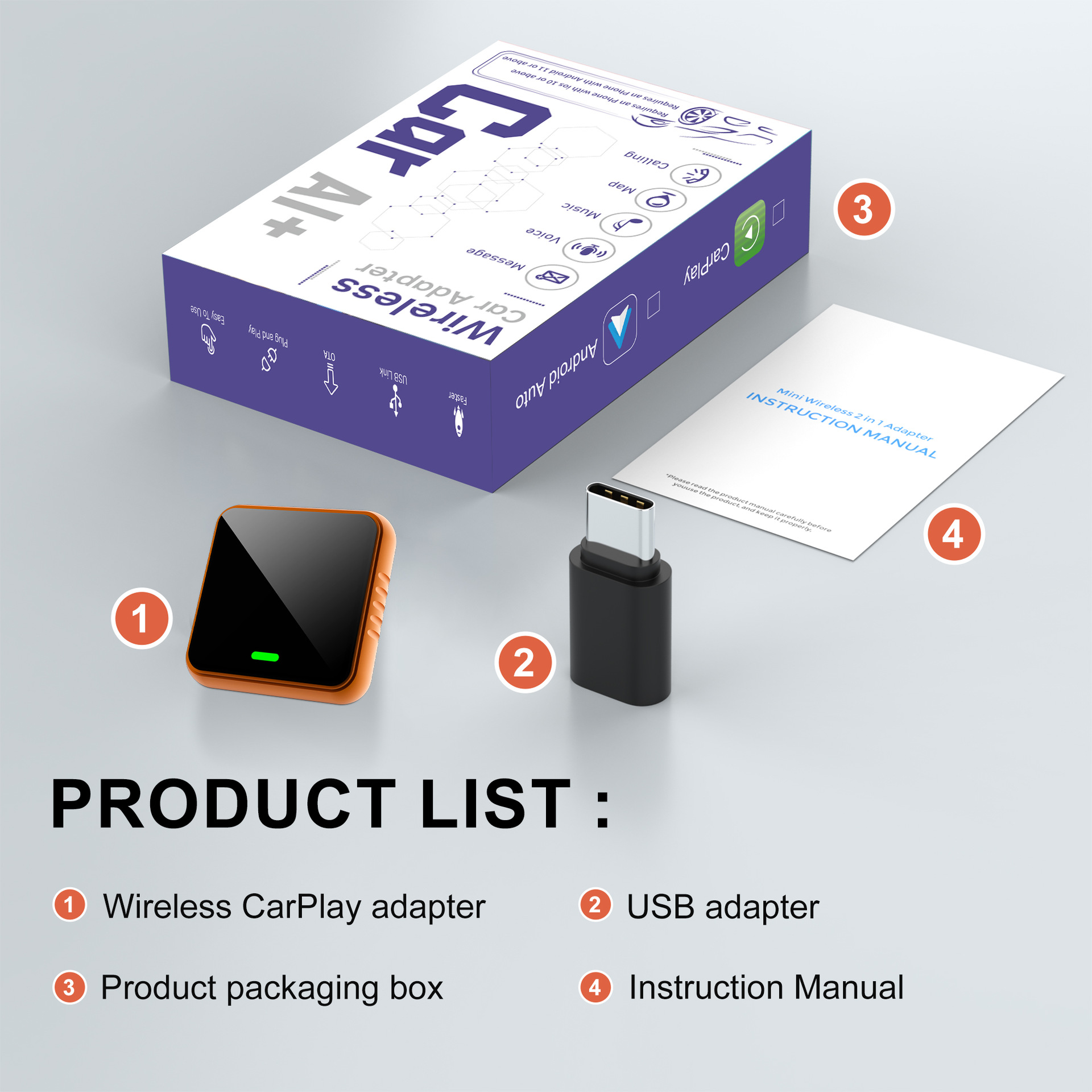 Cp030-1 Original Wired to Wireless Carplay Car Connectivity Box, Popular on Temu, Apple Color Car Box