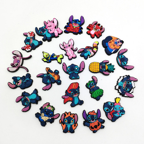 22 new cute and funny Stitch cave shoes shoe buckles shoe flower buckles PVC soft rubber decorative buckle accessories