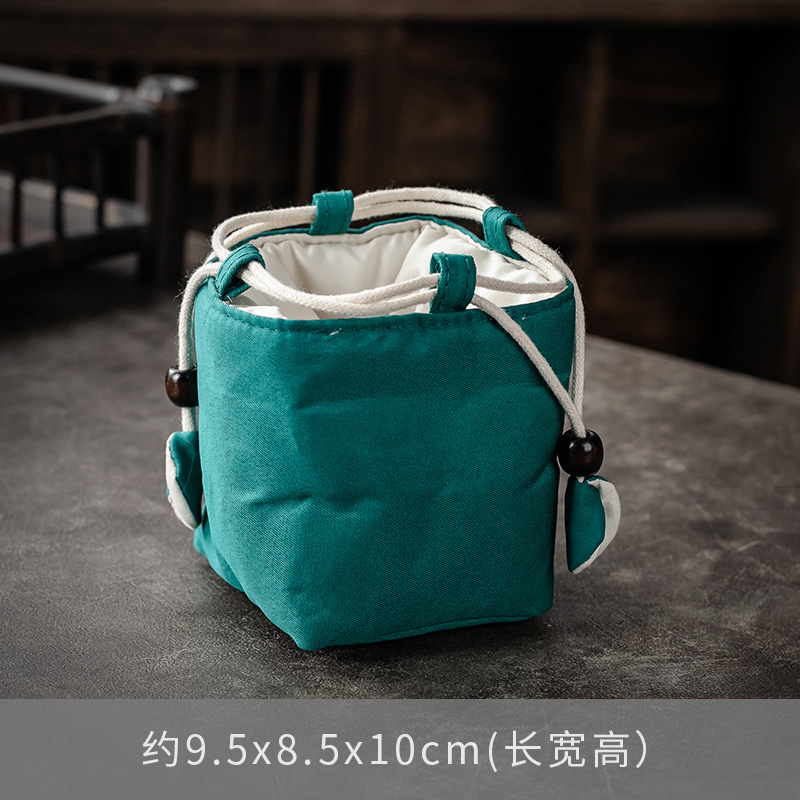 Bolsa de almacenamiento de taza única maestra bolsa de taza maestra taza de té portátil taza de construcción bolsa de tela con cordón de algodón y lino bolsa de tela juego de té