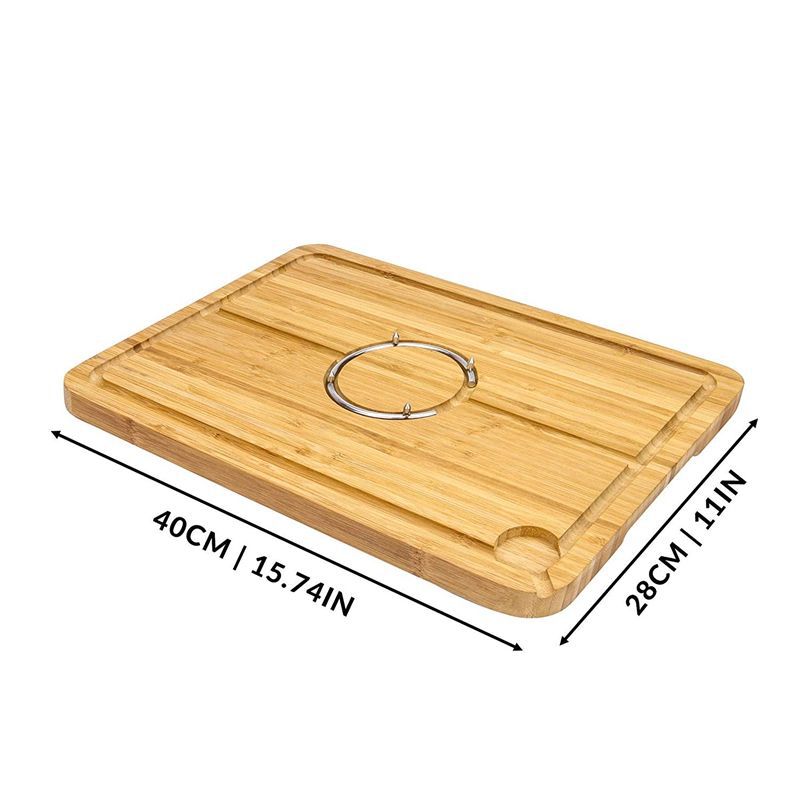 Tabla de cortar de bambú tabla de cortar doméstica tabla de cortar antideslizante multifuncional con uñas conveniente bandeja de bambú de pollo asado