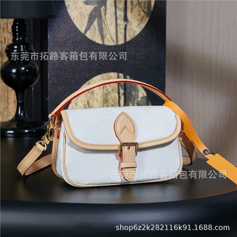 M&Lv 2025 New White Tri-Color Mini Baguette Bag Murakami Takashi Collaboration Shoulder Bag