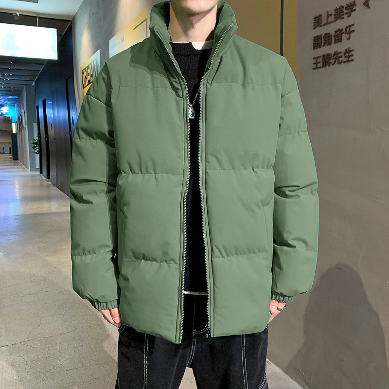 Abrigo de invierno para hombre nuevo abrigo de algodón acolchado estilo coreano moda juvenil más tamaño casual todo-fósforo collar de pie engrosado abajo abrigo de algodón acolchado
