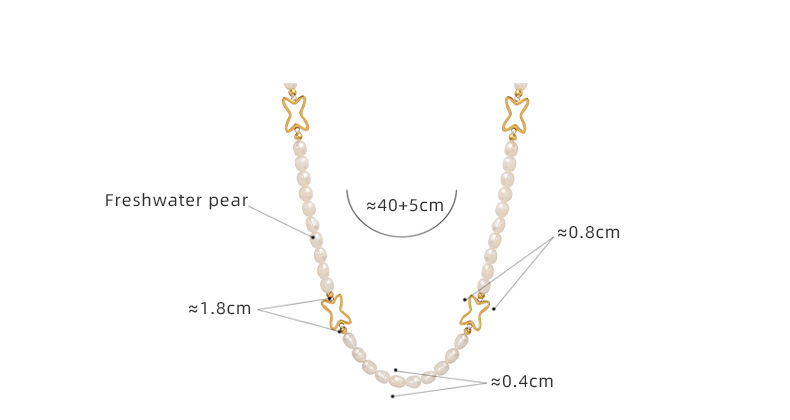 Elegant Star Pearl Titanium Steel Plating Necklace