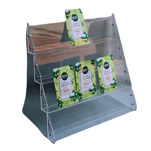 Acrylic Mask Snack Bookstore Step Display Rack Transparent Desk Organizer Selling Shelf Livestream Showstand Wholesale