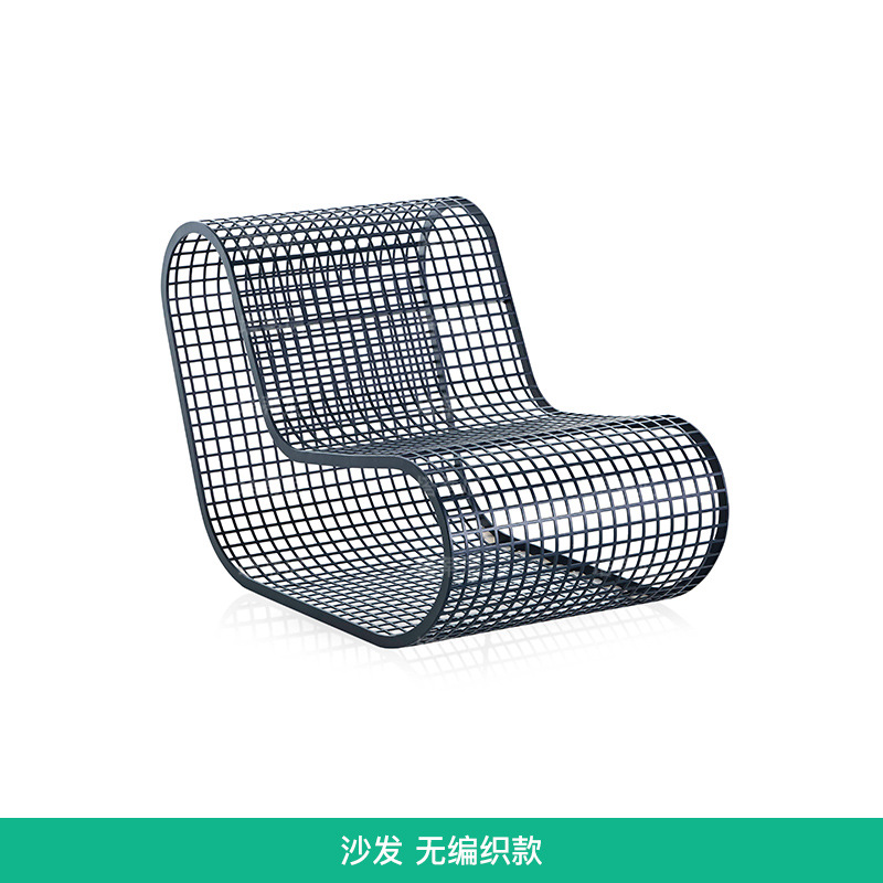 Conjunto de sofás para exteriores para balcón de villa, terraza de jardín resistente al sol, sofá creativo de ratán de aleación de aluminio con diseño hueco. image 8