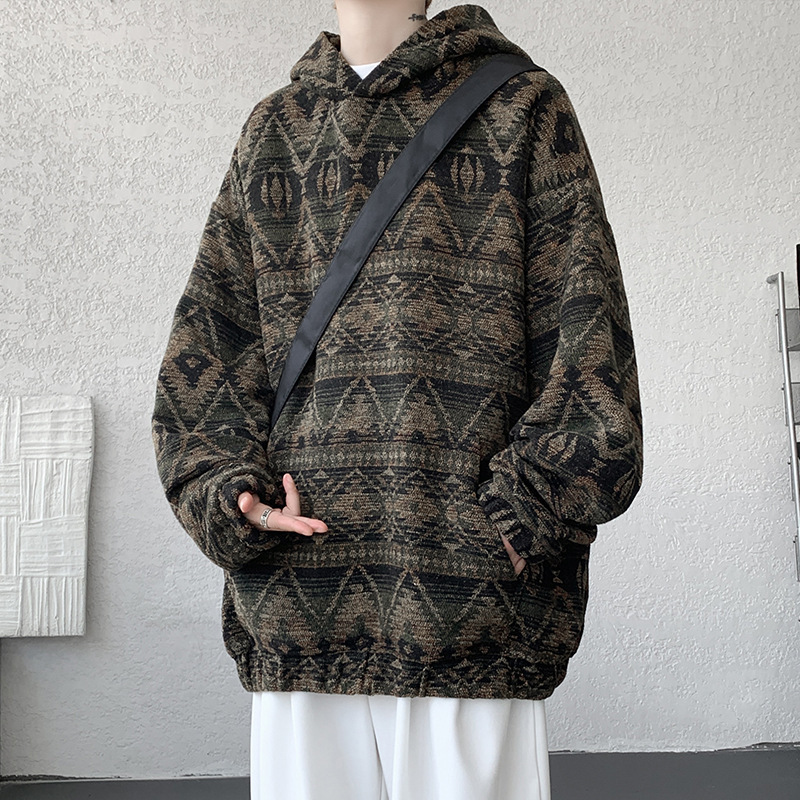 500g重磅连帽大口袋大码毛呢卫衣男W5409 W5409J加绒特P75|undefined