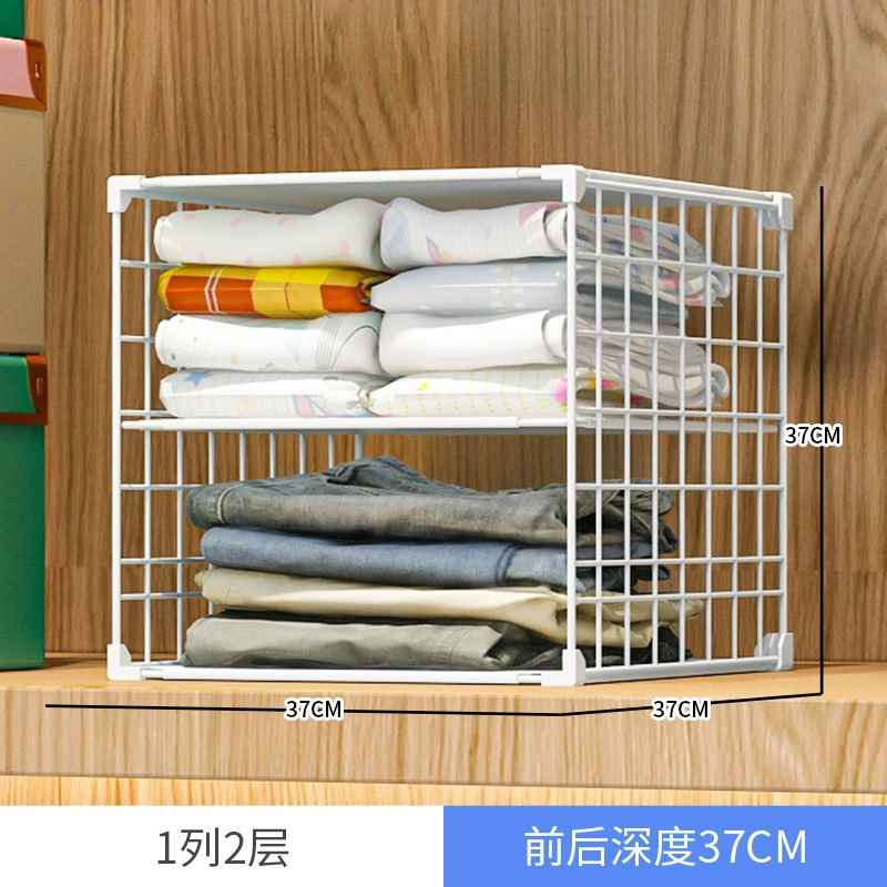 Folding clothes artifact stacking board T -shirt storage shelf shirt short -sleeved storage wardrobe layered folding clothes artifact