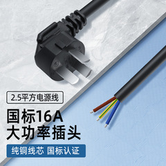 Wholesale National Standard Three-Prong Plug Cord 2.5 Square Three-Core Bare Tail Computer Host Pure Copper Power Extension Cord