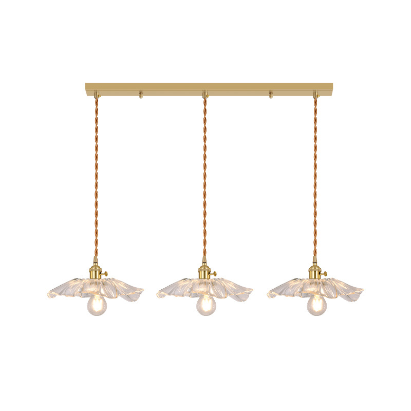 Landelier de comedor de estilo japonés de tres extremos mesa de comedor bar lámparas modernas y simples lámpara de cama de vidrio nórdico L271
