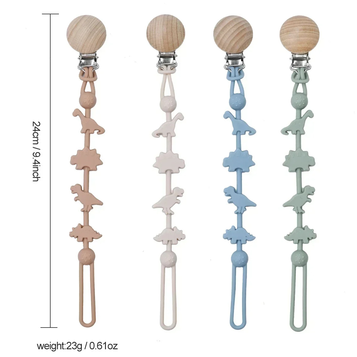 Cadena de chupete de silicona para bebés transfronteriza, cadena anti-pérdida de juguetes de mordedor para niños, cadena anti-caída de comodidad integrada de grado alimenticio