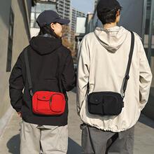 春季新款日韩潮牌复古情侣布质小包包户外休闲百搭斜挎单肩包男