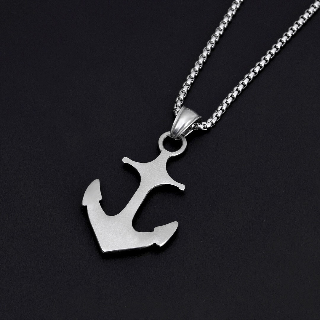 Hot selling titanium ship anchor stainless steel fashionable necklace pendant, accessory set_voghion.com