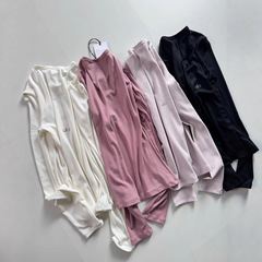瑜伽打底衫修身圆领ALO女款RIBBED MODAL LONG SLEEVE长袖衫舒适