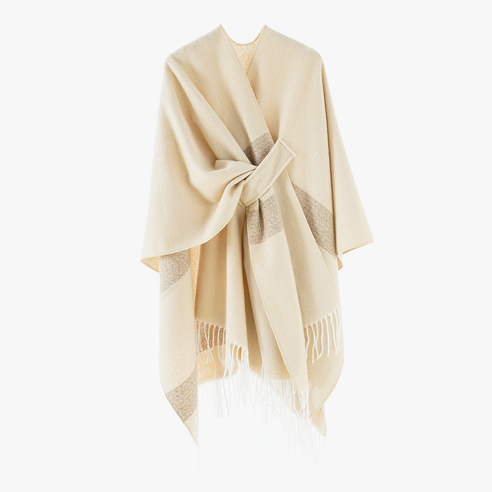Transfronterizo Amazon Gradient Chale Plaid Abrigo Otoño Invierno Mantras Calentamiento Ribbon