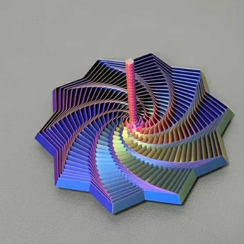 3d打印带手柄的十角边指尖解压玩具萝卜塔螺旋烦躁之十角星摆件|undefined