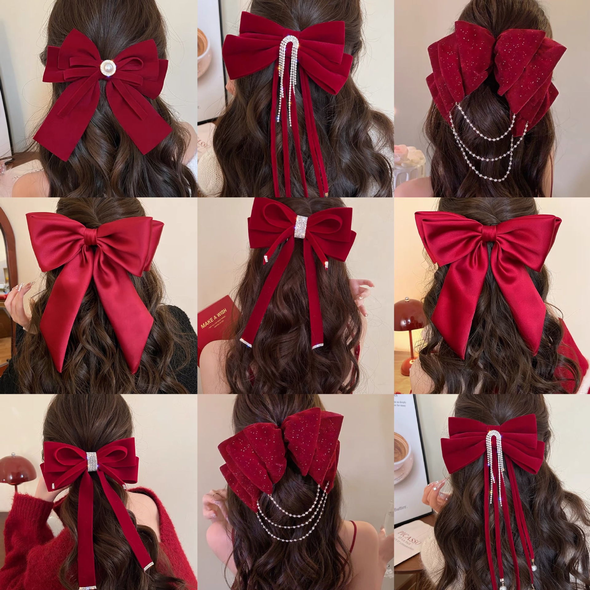90g Weight Hair Clip Hair Accessories Type 1 Piece Quantity Daily, Date, Shopping Occasion Bow Knot Pattern Women's Gender Sweet Style Women's Sweet Bow Knot Cloth Hair Clip 无