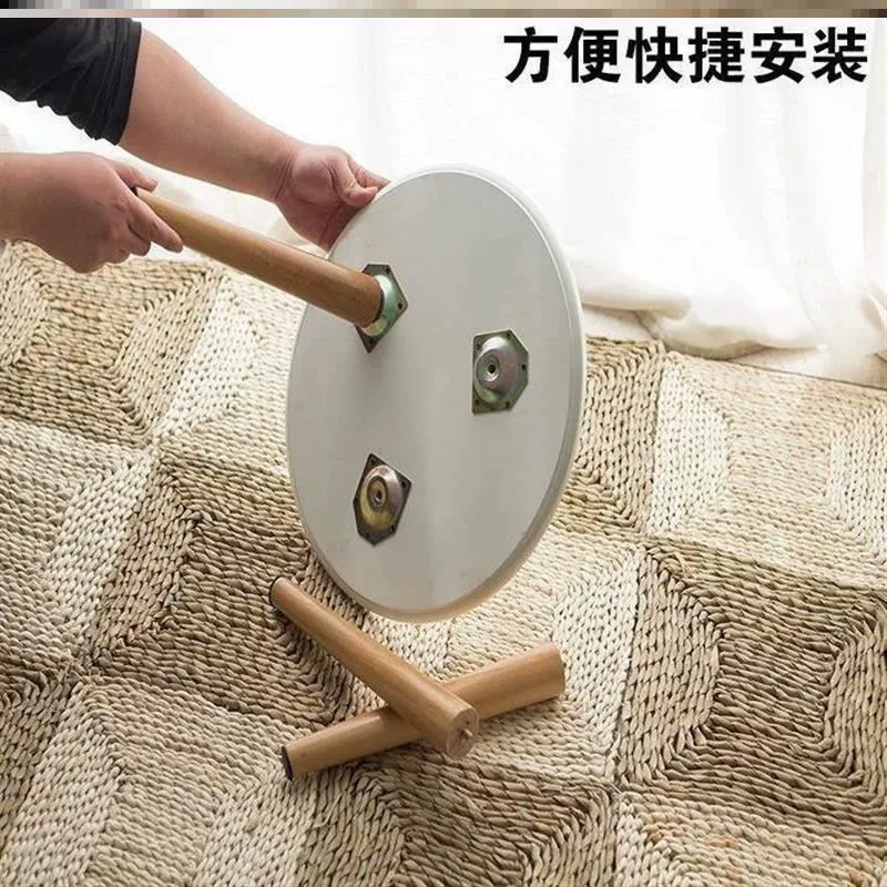 ✅Solid wood punch-free coffee table table leg support feet add elevated accessories sofa cabinet learning round book computer
