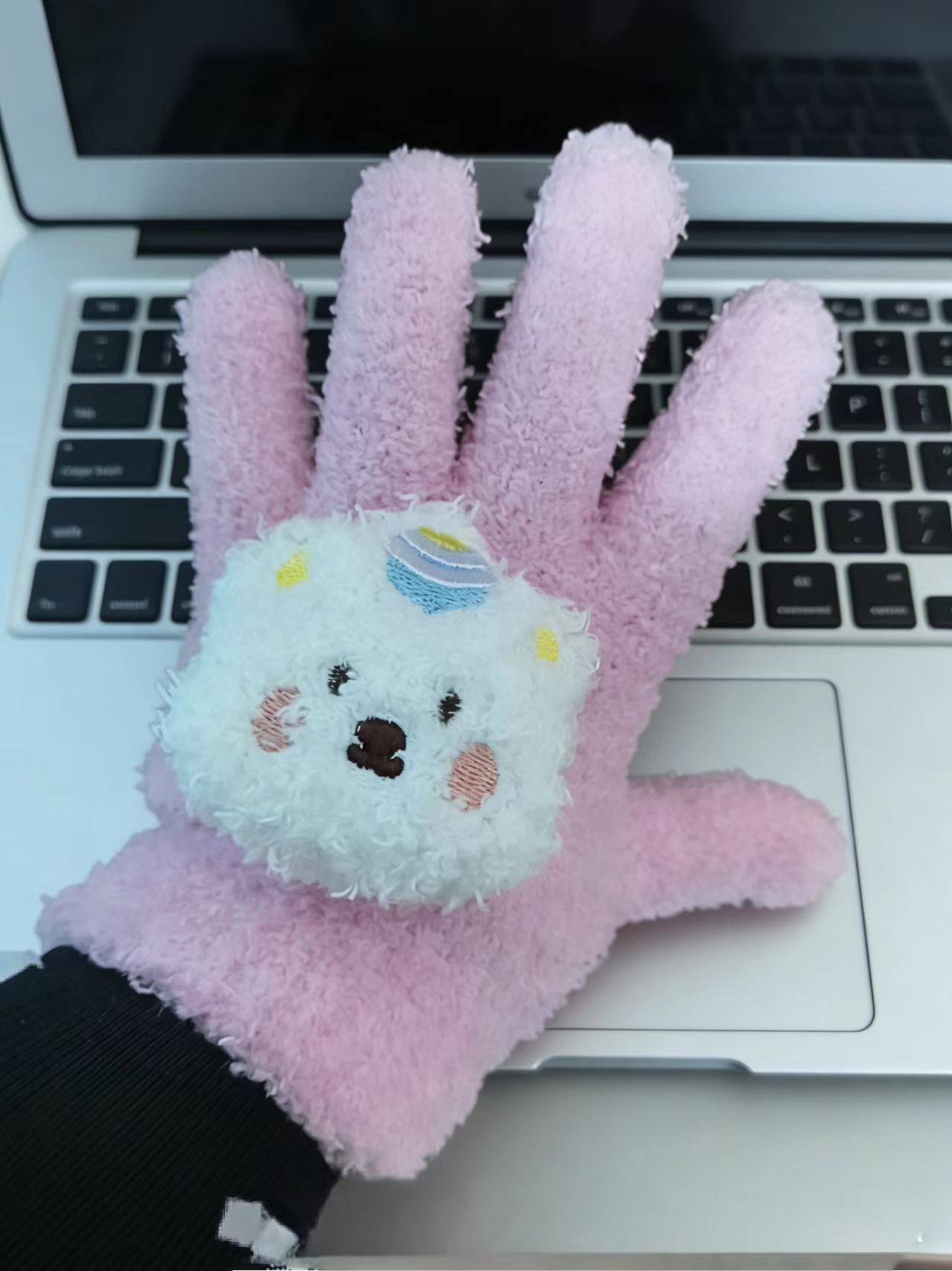 케이크 베어 핑크 장갑