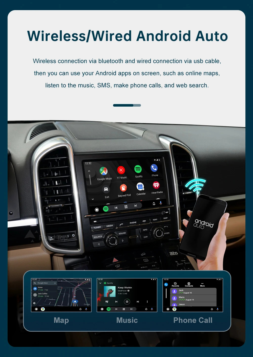 Wireless Carplay Car-Machine Interconnection Is Suitable for Porsche Pcm3.0 Pcm3.1 Decoder Module Decoder