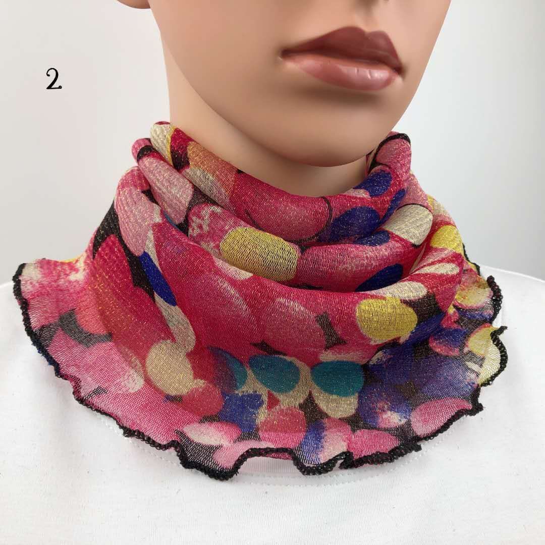 Cuello de orejas de alambre de oro para mujeres primavera y verano universal protector solar cuello de cuello multifuncional velo de cuello de cubierta de cabeza de seda pequeña bufalla