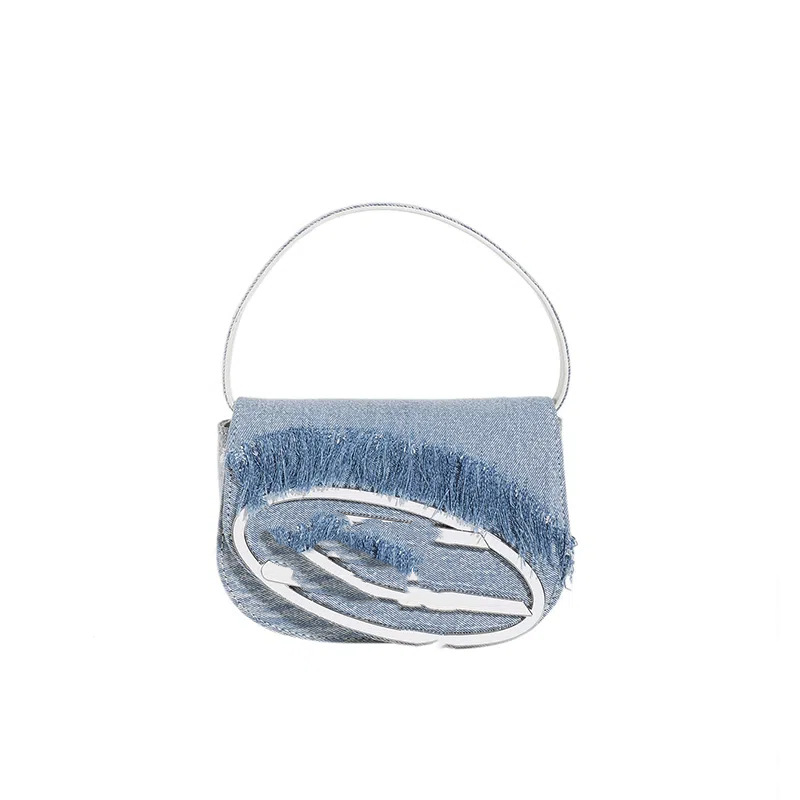 Comercio exterior transfronterizo moda todo fósforo diseño de nicho bolso Ding Dong bajo axila bolso diagonal de un solo hombro versión alta bolso de herradura celebridad de Internet