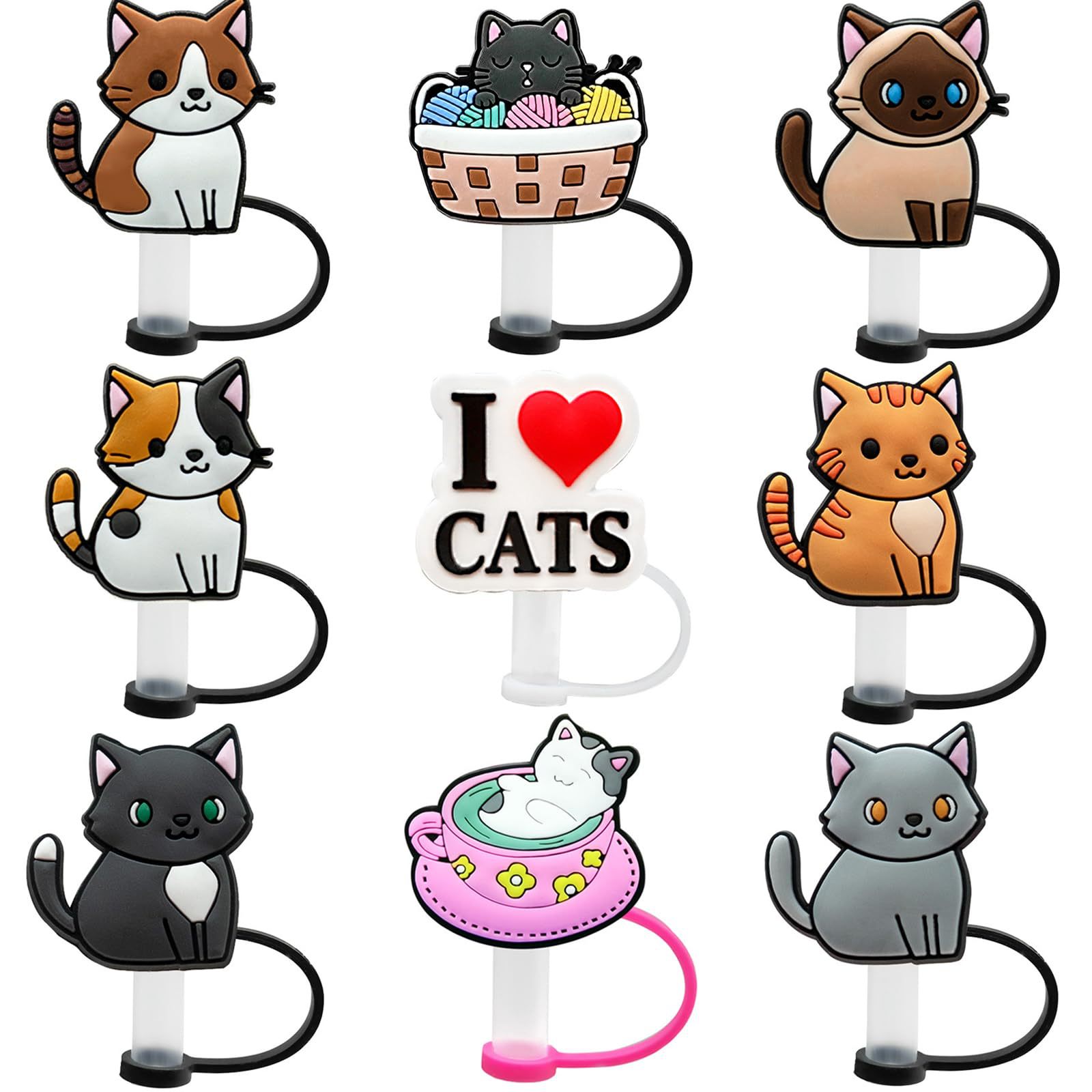cute dustproof cartoon straw with animals