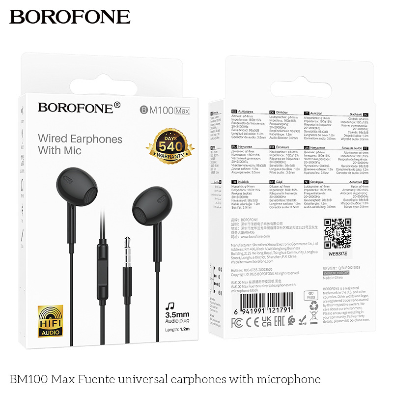 BOROFONE BM100 auriculares digitales tipo-C / 3.5mm para teléfonos móviles Android IP