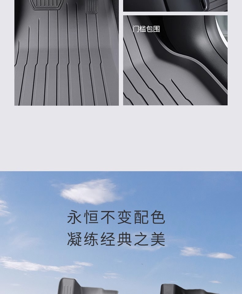 Suitable for Tesla's New Model Yl/Y/3 Floor Mats, Maternity-Grade Tpe Car Full-Cover Floor Mats, Car Interior