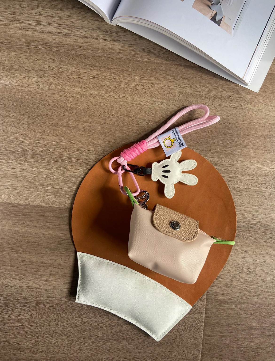 동전 지갑 연근 분말(끈 포함)