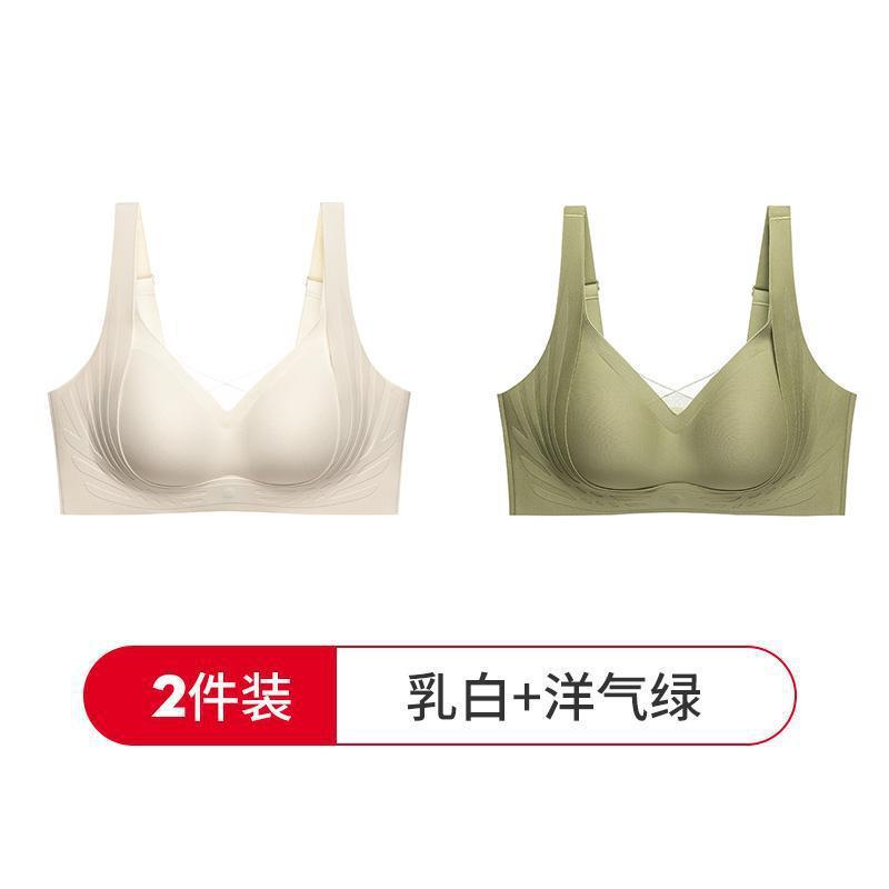 GRACEWELL/婷美软支撑小胸聚拢收副乳防下垂无痕薄款文胸无钢圈棉|undefined