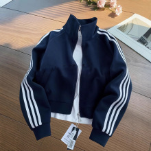 品牌外贸～剪标专柜三条杠开衫卫衣秋季美式休闲运动棒球服外套