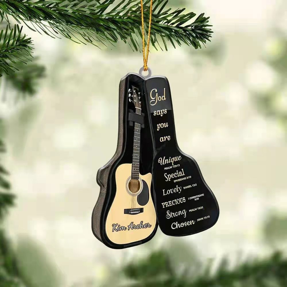 Nueva creativa personalizada mini Navidad amantes de la guitarra acrílico plana Espejo Retrovisor Del Coche adornos decoraciones image 9