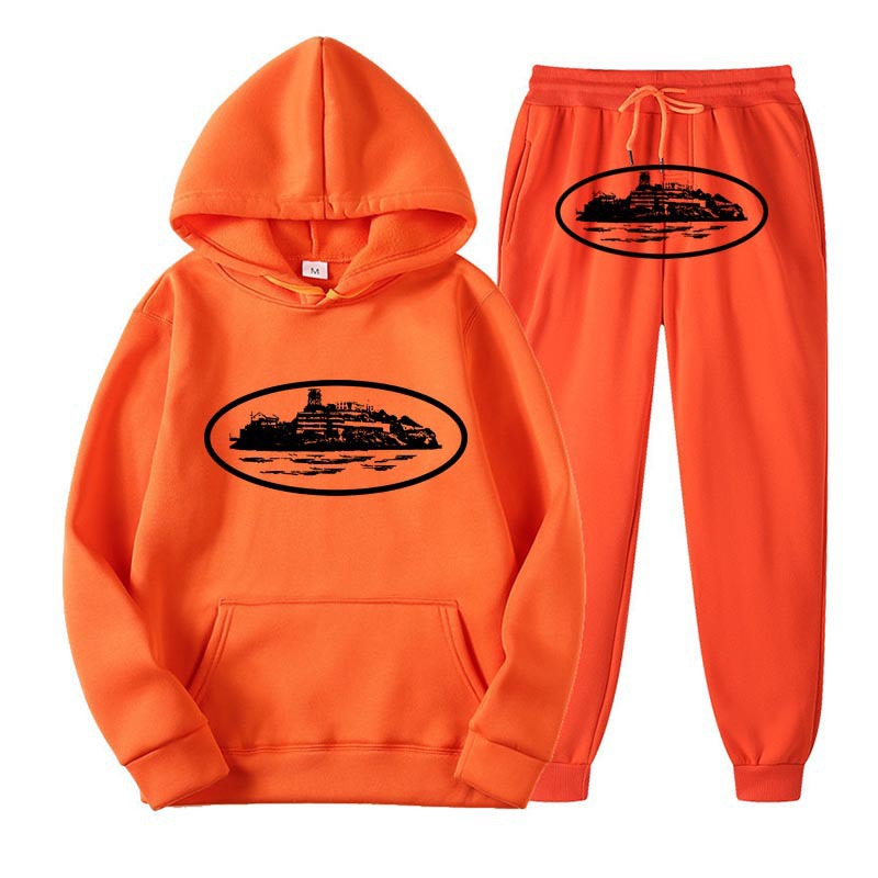 Europa y América Clint419 diablo prisión patrón de impresión de los hombres y las mujeres mismo suéter más traje de terciopelo al por mayor suelta nueva