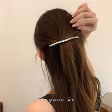 简约时尚金属一字弹簧夹外出百搭后脑勺气质发夹马尾夹子头饰发卡