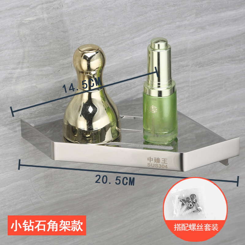 Venta al por mayor de ingeniería 304 Acero inoxidable triángulo rack de almacenamiento directo de fábrica baño esquina rack ponche-hotel gratis recomendar